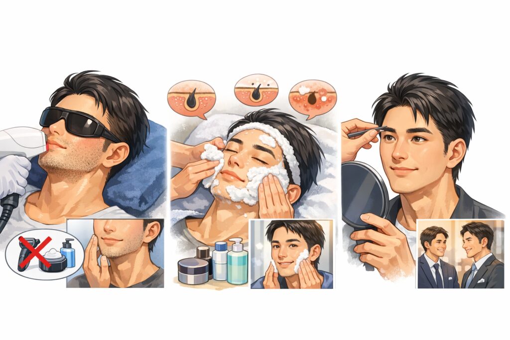 メンズ美容を取り入れる男性のイメージ画像