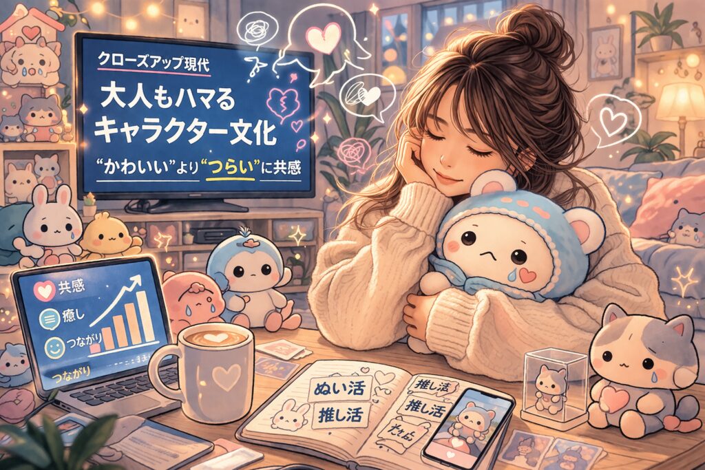 キャラクターにハマる大人の心理を表すイメージ画像