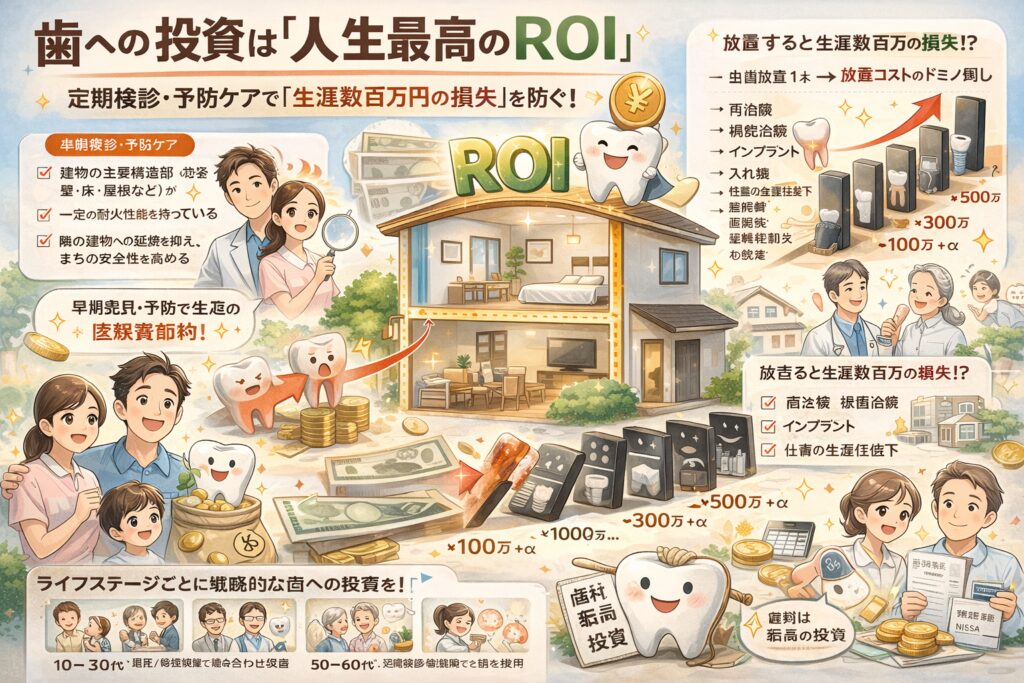 歯科衛生士さんを固定してもらうの解説図