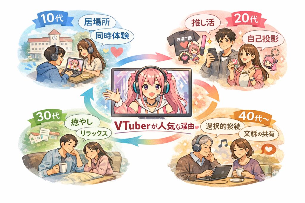 「ノイズの少ない伴走型コンテンツ」としての受容の解説図