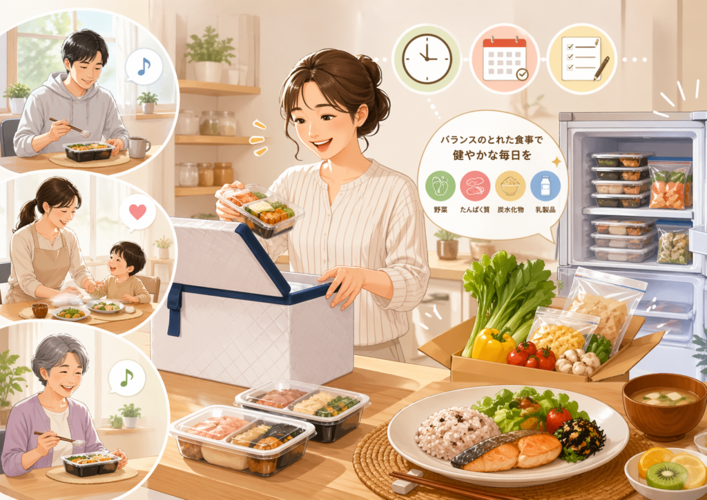 在宅介護の食事サポートの解説図