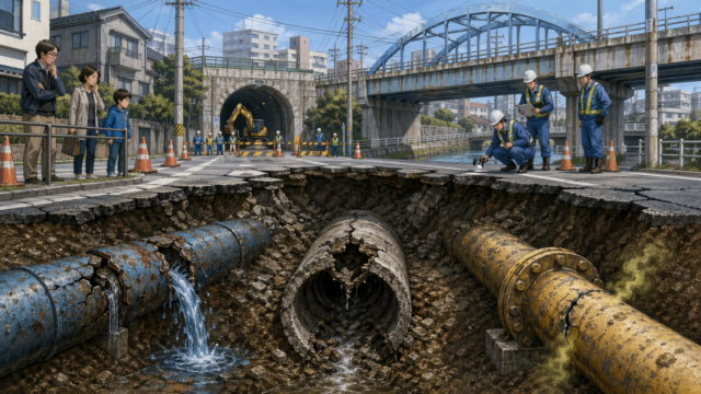 日本インフラの老朽化 配管寿命と道路陥没の真実