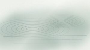 静かな水面に広がるふたつの波紋が重なる水彩イラスト